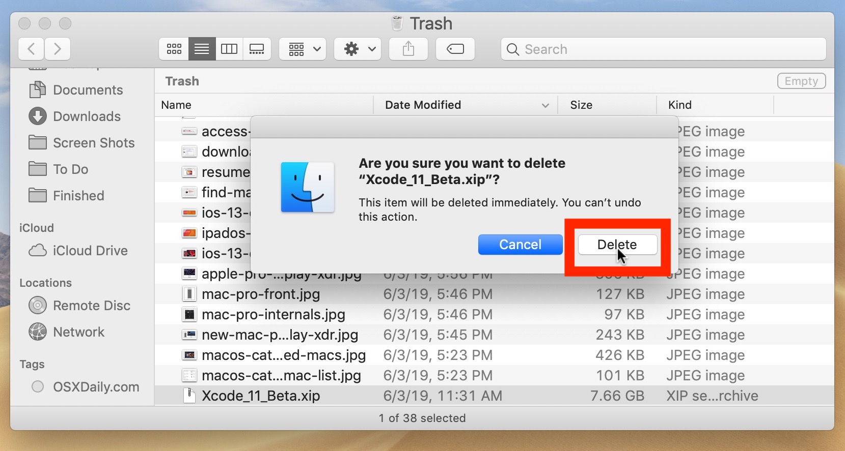 wipe mac computer files for specified days